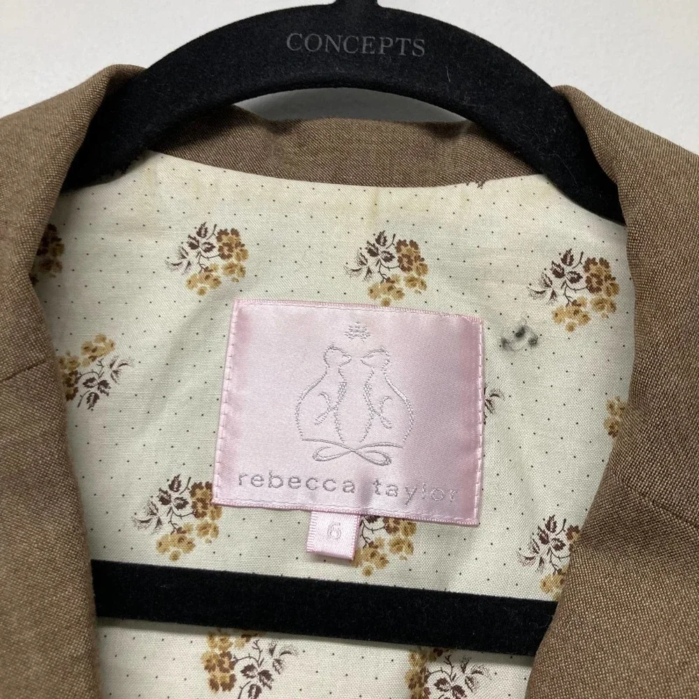 Rebecca Taylor tan 2 piece wool suit - Picture 6 of 11